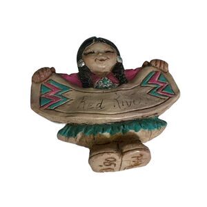 Vintage Indi Moppets And Friends Fridge Magnet Red River Artist Signed 1990